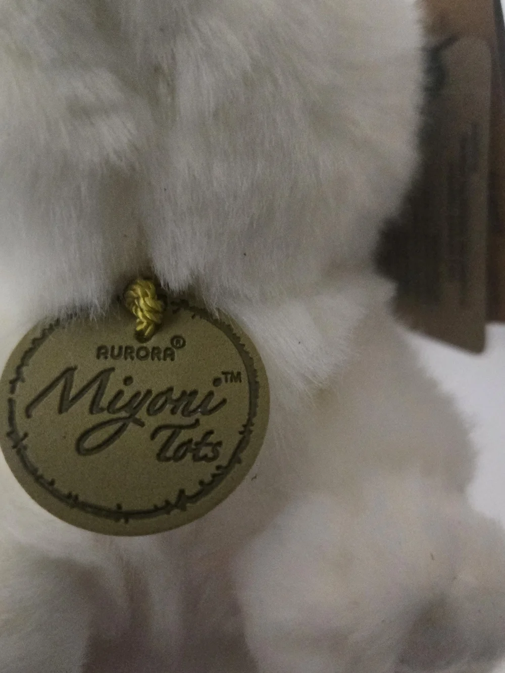 Aurora Adorable Miyoni Tots Playful Baby Bunny Stuffed Animal- White 8 Inches